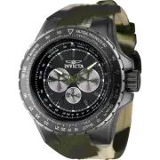 Invicta Men's Watch Aviator Quartz Chrono Gunmetal and Green Dial Strap 39307