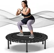 BCAN 450LBS/550LBS Foldable Mini Trampoline, 40"/48" Fitness Trampoline with Durable Bungees, Stable & Quiet Exercise Rebounder for Adults,Great Mini Trampoline for Indoor/Garden Workout - 2