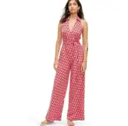 Diane Von Furstenberg DVF Target Sleeveless Pink Modern Geo Jumpsuit Medium