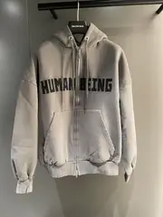 Balenciaga Human Being Shifted Zip-Up Hoodie S,XL,XS,M Nude
