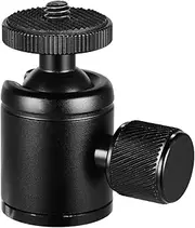 Labymos Mini Metal Tr Head Adapter Ball Head Aluminum Alloy with 1/4 Inch Screw and 3/8 Inch Screw Hole for Mobile Phone Camera LED Light Tr Black