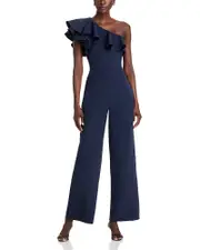Eliza J One Shoulder Ruffle Jumpsuit