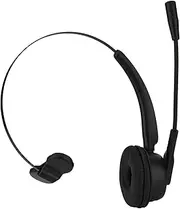 Dpofirs Trucker Bluetooth Headset with Microphone, Noise Cancelling Wireless Call Center, 12 Hours Long Call, Comfortable Wearing Over-Ear Headphones in Black