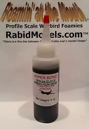 BLACK RUBBER TOUGHENED CA SUPER GLUE - 4 oz bottle *MEDIUM* Cyanoacrylate