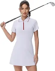 [Gloryday] Womens Tennis Golf Dress UPF 50+ Two Piece Polo Active Athletic Exercise Sports Wear with Pocket and Shorts Dresses
