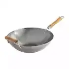 Joyce Chen Classic Series 14-Inch Carbon Steel Flat Bottom Wok with Birch Handle