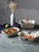 日式釉下彩長方形陶瓷和風餐具烤箱芝士烘焙焗飯碗家用盤子菜盤