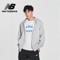 在飛比找PChome24h購物優惠-【New Balance】刺繡NB休閒連帽外套_男性_灰色_