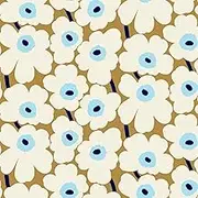 Marimekko Beige Pieni Unikko Peel & Stick Wallpaper, Yellow (MKS4495)