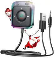 Bluetooth 5.4 AUX Car Adapter[2024 Upgrade] [Stronger Dual Mics& Noise Black