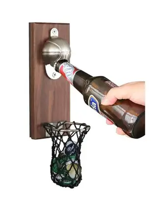 網紅壁掛籃球啤酒開瓶器抖音磁鐵吸冰箱貼開瓶器投籃筐精釀啟瓶器