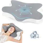 Cervical Neck Pillow for Pain Relief - Cooling Ergonomic Side Sleeper Pillow for Neck Support, Memory Foam Pillows for Sleeping, Contour Orthopedic Bed Pillow for Back Stomach Sleepers