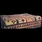 Primitive Floral Applique Quilt Pattern - 88" or 57" Wall Hanging Large Flowers