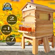 Wooden Auto Bee Hives Honey Boxes Beehive + 7 x Beekeeping Frames + HIVE STAND