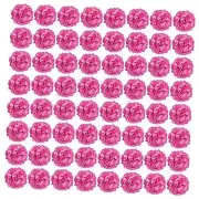 64pcs Hydrangea Artificial Flowers Artificial Hydrangea Flowers, Silk Rose Red