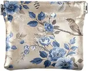 [YXYZRMY] Retro Bird Floral PU Leather Squeeze Coin Purse, Coin Pouch Change Holder for Women Men, Mini Portable Cosmetic Bags for Women, Multi-colored, one size, Multi-style, Multi-colored, one size