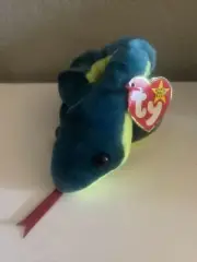TY Beanie Baby Hissy the snake Plush Bean Bag Snake lover Gift Rare Animal