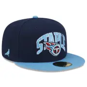 NEW ERA 59FIFTY Tennessee Titans Staple Pigeon Fitted 2 Tone Hat Size 7 1/4 Blue