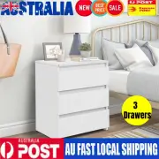 Bedside Tables Side Table Lamp 3 Storage Drawers Nightstand Bedroom Gloss AU