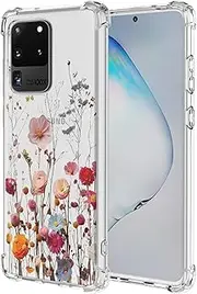 RRXSYXL for Samsung Galaxy S20 Ultra(6.9) Case with Colorful Pretty Flower Series Anti-Drop Soft Shell Case for Samsung S20 Ultra(6.9),Pretty Flower