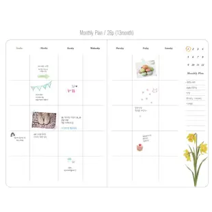 [韓國製造] 未註明日期的月度計劃者日記本日記本