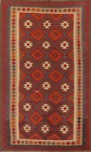 South-western Reversible Kilim Area Rug Wool Flat-weave Tribal Carpet 6'x10' New