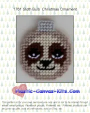 Sloth Bulb Christmas Ornament- Plastic Canvas Pattern or Kit