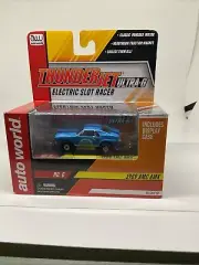 AUTO WORLD TJET 1969 AMC AMX BLUE BLACK STRIPE SLOT CAR R18 MINT SEALED CUBE BOX