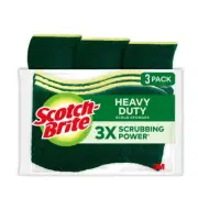 Scotch-Brite Heavy Duty Scrub Sponge, 3 Scrubbing Sponges