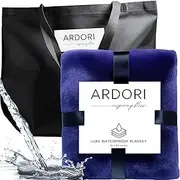 Waterproof Blanket for Bed Intimacy (Indigo, King 82x82) Absorbent, Leakproof Fleece Protector for Couples, Water Proof and Stain Resistant, Lovers Plush Throw Blankets, Soft Repellant Top Cover