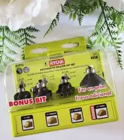 RYOBI Decorative Router Bit Set Combination Carbide Tipped Power Tool 4 Piece