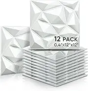 12 Pack 12 X 12 X 0.4 Inches Acoustic Absorption Panel, 3D Unique Soundproofing Insulation, Used in Home & Offices
