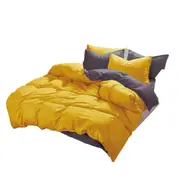 Yellow/Grey Reversible 1000TC Duvet Doona Cover Set Various Size
