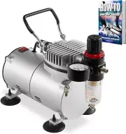 PointZero 1/5 HP Airbrush Compressor with Regulator, Gauge and Water Trap -