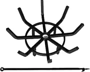 Americangaslogs Inch Log Grate Wrought Iron Fire Pit Round Spider Wagon Wheel Firewood Heavy Duty 0.9in Bar Fireplace Stove Burning Rack Holder 4Legs Chimney Hearth Kindling Stacking BG275 (18 Inch)