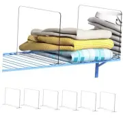 Closet Shelf Organizer for Wire Shelves -Pack -Easy Clip-No Tool- Clear 6