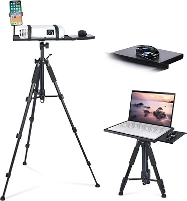 Projector Laptop Tripod Stand w/ Removable Mouse Tray Phone Holder Dj Floor Stan