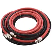 Master Elite Series 25 Foot Air and Fluid Hose Assembly Set with Fittings for...