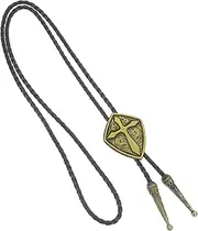[BESTYASH] Adjustable Western Vintage Cross Bolo Tie Necklace Braided Cowboy Tie for Men's Fashion