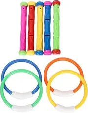 1Set Diving Wear Resistant Dive Sticks and Rings for Fun Pool Games Safe for Summer Swim Activities