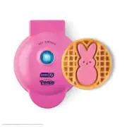 PEEPS x Dash Bunny Mini Waffle Maker, 4" Non-Stick, Pink, for Waffles & Chaffles