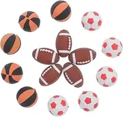 COHEALI 15pcs Mini Sports Ball Erasers Football Basketball Rugby Shaped Pencil Erasers Kids Reward Erasers for Sports Party Favors