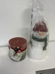 St. Nicholas Square® Snowman Candle And Chesapeake Bay Candle.