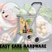 Portable Folding Shopping Trolley 4 Wheel Lid Aluminum Foldable Basket Cart