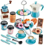 Tea Party Set Pretend Play Food Playset Accessories, Coffee Pot Dessert Play...