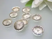 Vintage 925 sterling silver fancy round disc cap spacer beads made in USA
