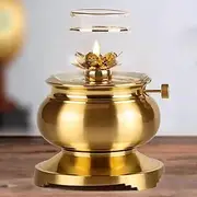 TT-YED 250-500ML Large Capacity Kerosene Lamp, Detachable Brass Oil Lamp with Glass Lampshade, Flame Controller, Garden Home Decoration Oil Lamp, Can Be Used for 4-8 Days,L