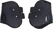 Horse Boots Set, Horse Tendon Boots, Horse Support Boots, Impact Absorbing Prevent Slip Lightweight Sturdy Adjustable PU Shell Tendon Guard Boots for Horses (Black hind Legs Large)