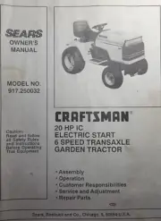 Sears Craftsman GT6000 Onan 20 6sp Garden Tractor Owner &Parts Manual 917.250032