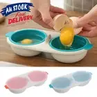 Two Egg Poacher Cooker Boiler Microwave Oven Kitchen Sandwich Breakfast Maker AU